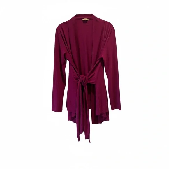Acevog Magenta Tie-Front Cardigan - Size L - Picture 4 of 6